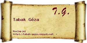 Tabak Géza névjegykártya